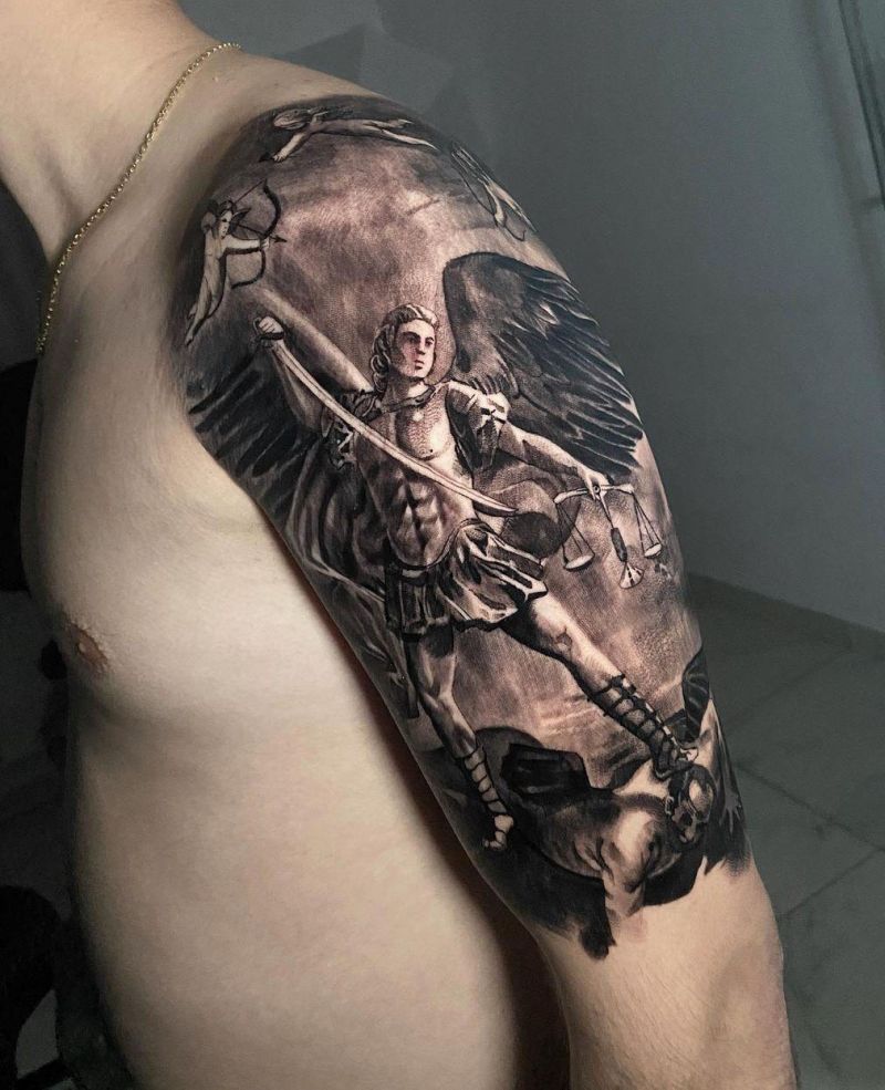 30 Awesome Warrior Angel Tattoos You Can Copy