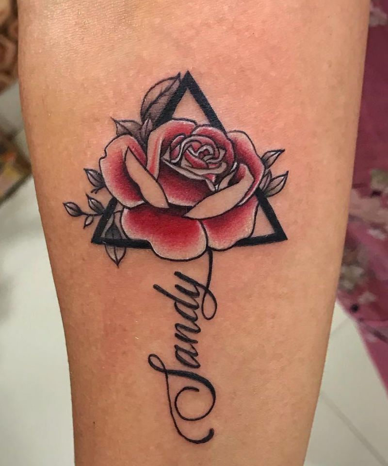 30 Unique Triangle Rose Tattoos for Your Inspiration