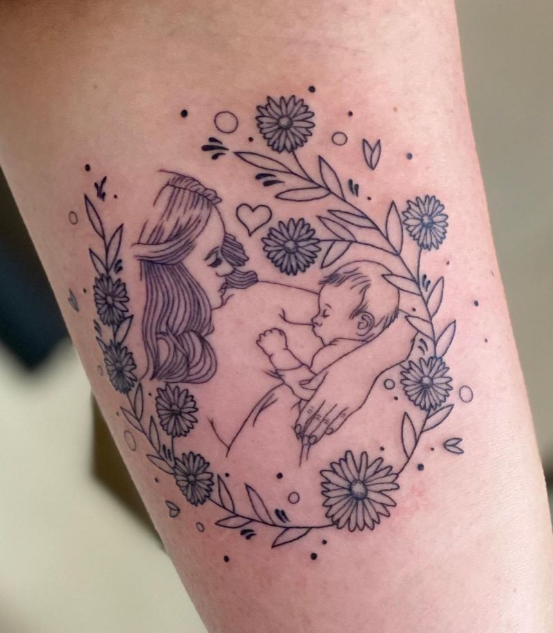 30 Pretty Breastfeeding Tattoos You Will Love