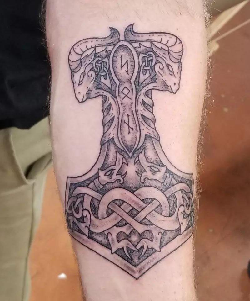 30 Awesome Mjolnir Tattoos You Can Copy