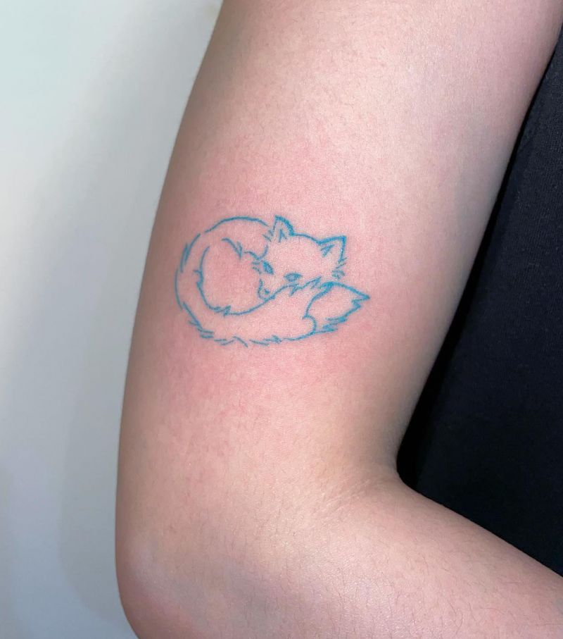 30 Great Sleeping Fox Tattoos For Your Inspiration