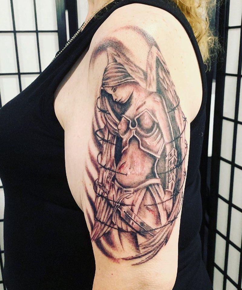 30 Awesome Warrior Angel Tattoos You Can Copy