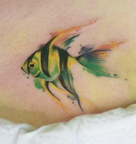 30 Pretty Angelfish Tattoos You Will Love