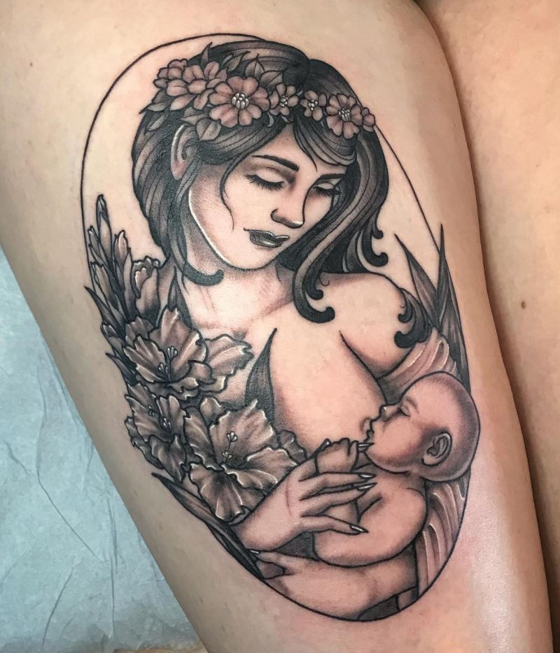 30 Pretty Breastfeeding Tattoos You Will Love