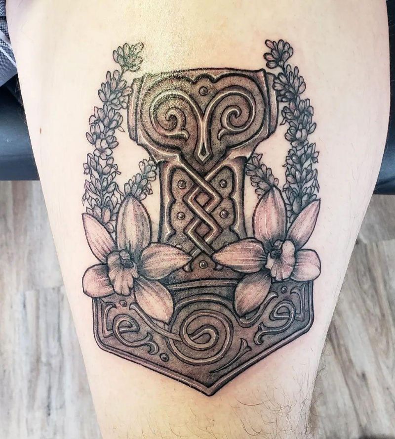 30 Awesome Mjolnir Tattoos You Can Copy