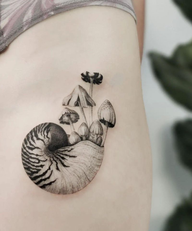 30 Awesome Nautilus Shell Tattoos You Can Copy