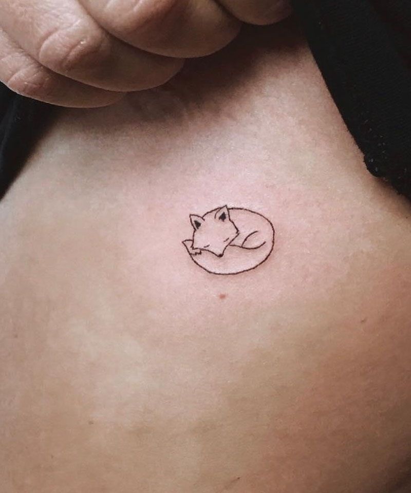 30 Great Sleeping Fox Tattoos For Your Inspiration