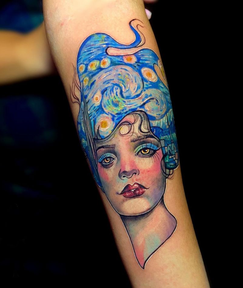 30 Awesome Starry Night Tattoos to Inspire You