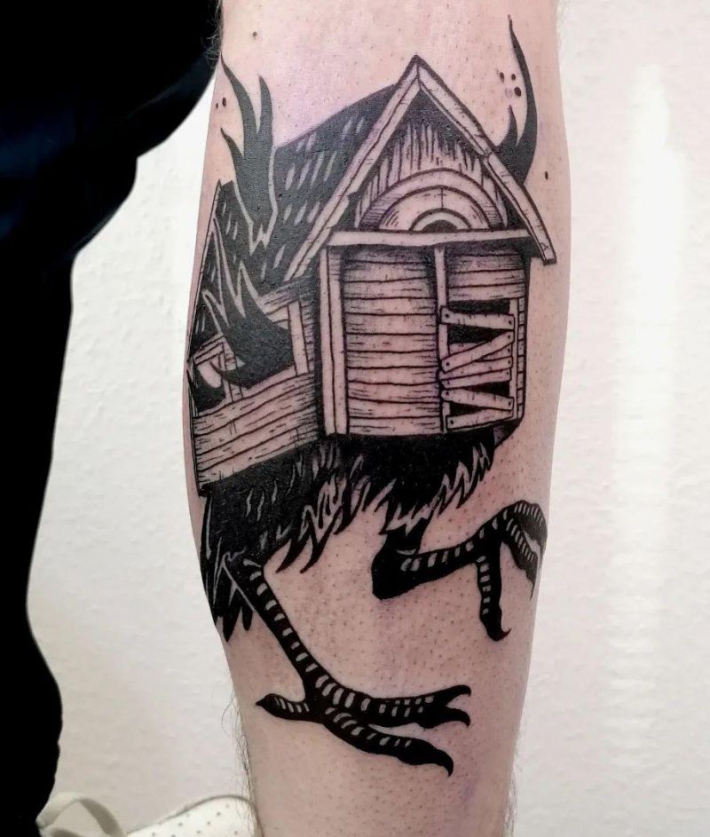 30 Unique Baba Yaga House Tattoos You Can Copy