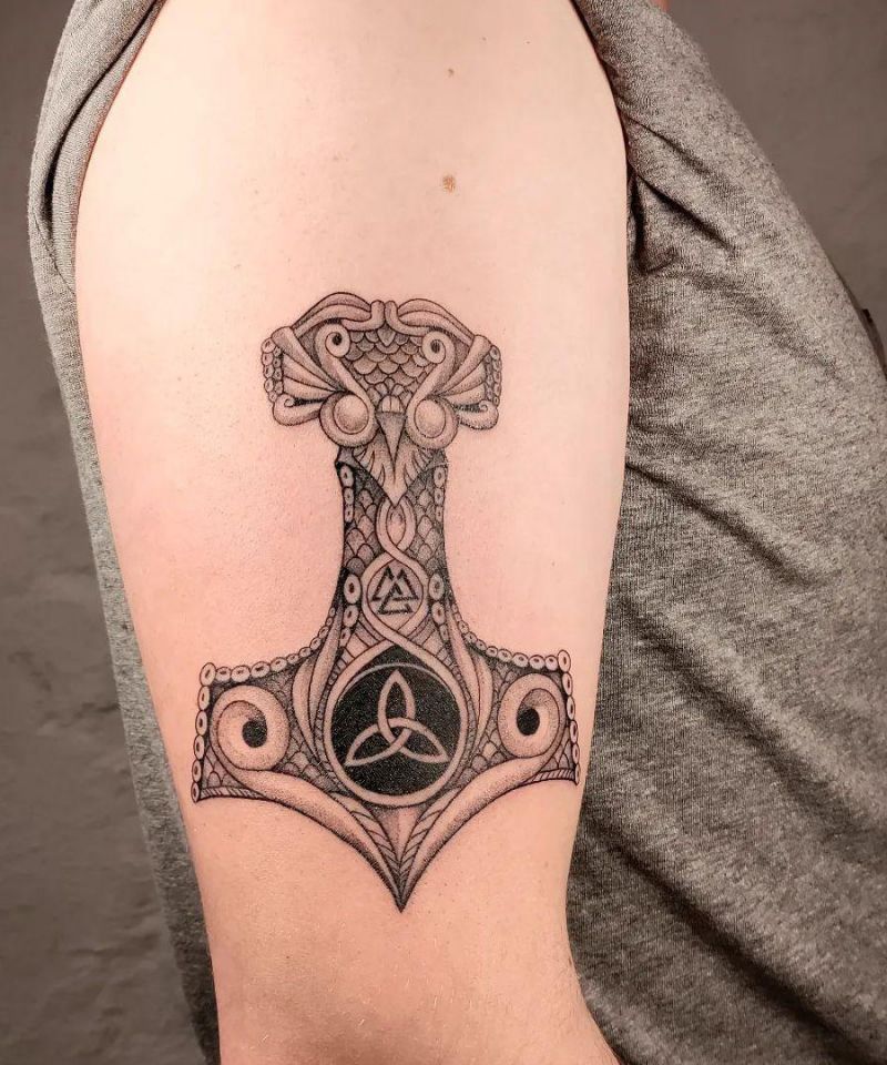 30 Awesome Mjolnir Tattoos You Can Copy