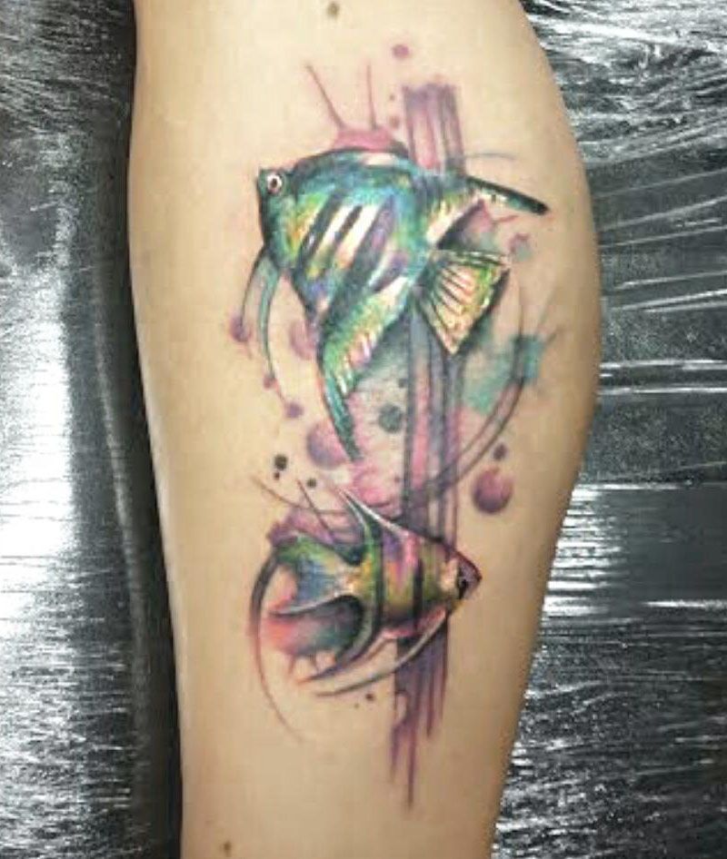 30 Pretty Angelfish Tattoos You Will Love