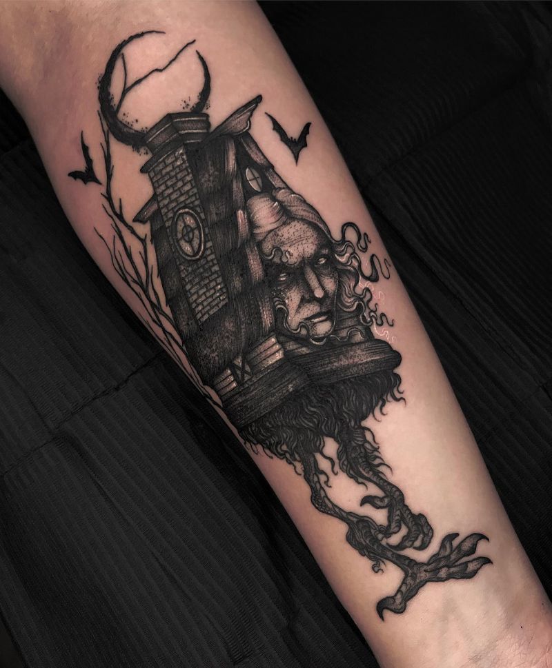 30 Unique Baba Yaga House Tattoos You Can Copy