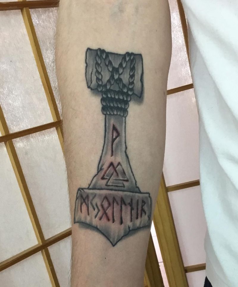 30 Awesome Mjolnir Tattoos You Can Copy