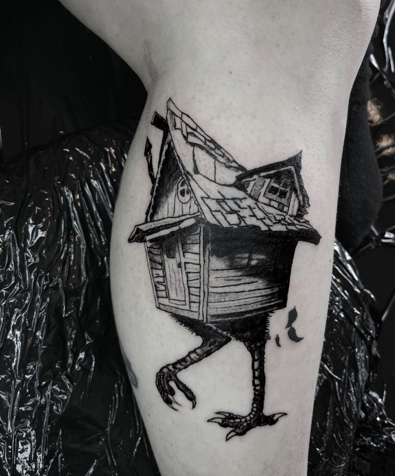 30 Unique Baba Yaga House Tattoos You Can Copy