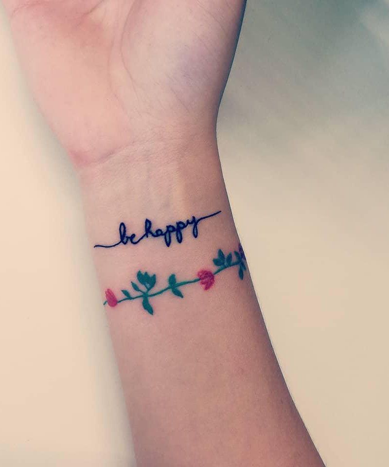 30 Pretty Be Happy Tattoos to Inspire You