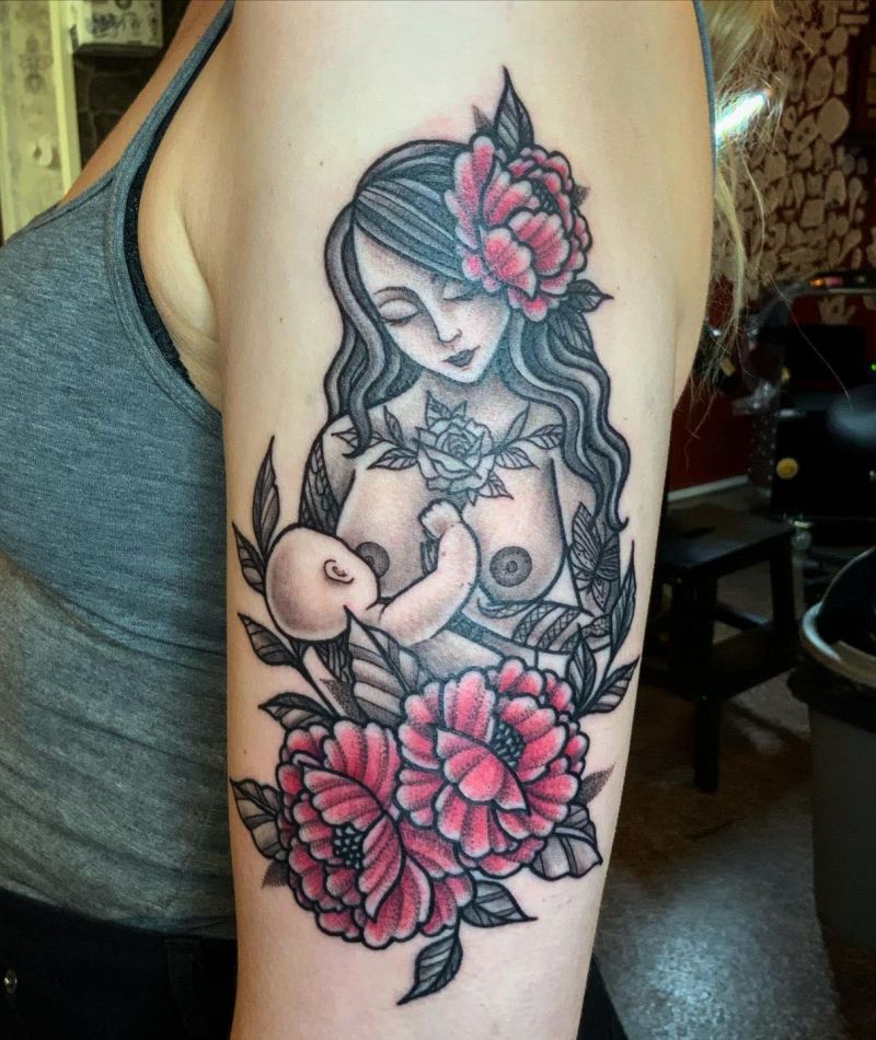 30 Pretty Breastfeeding Tattoos You Will Love