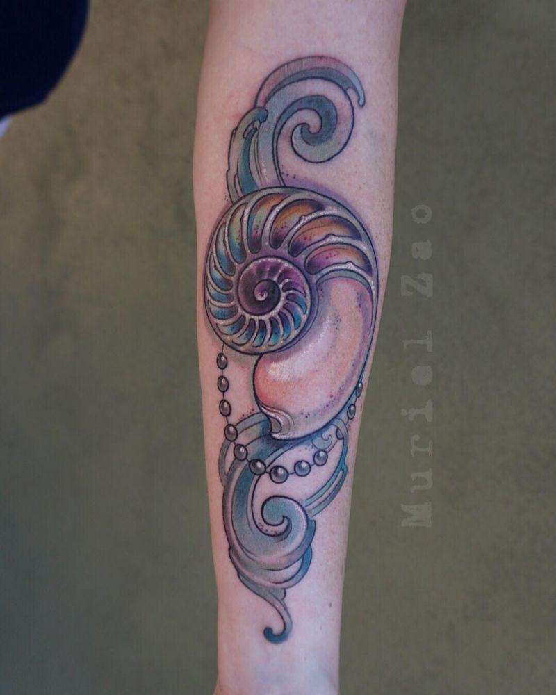 30 Awesome Nautilus Shell Tattoos You Can Copy