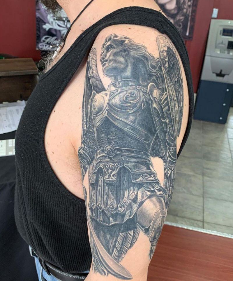 30 Awesome Warrior Angel Tattoos You Can Copy