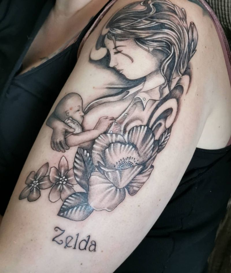 30 Pretty Breastfeeding Tattoos You Will Love