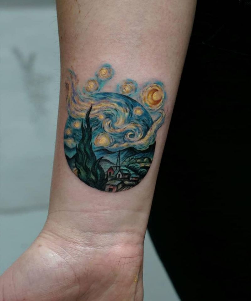 30 Awesome Starry Night Tattoos to Inspire You