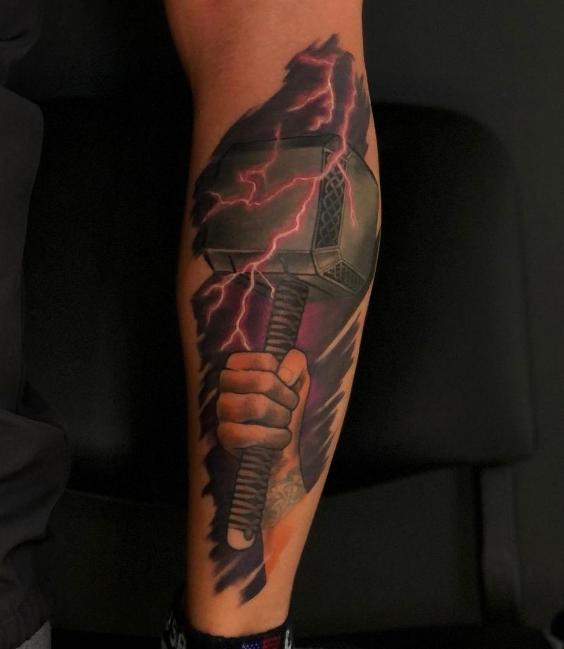 30 Awesome Mjolnir Tattoos You Can Copy