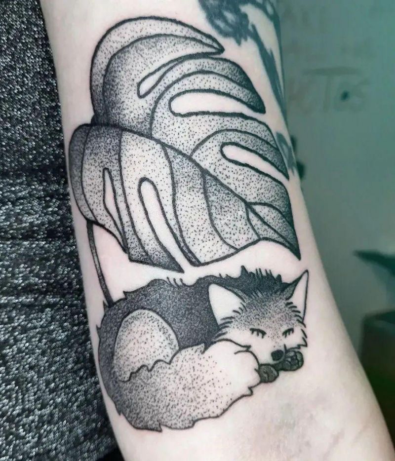 30 Great Sleeping Fox Tattoos For Your Inspiration