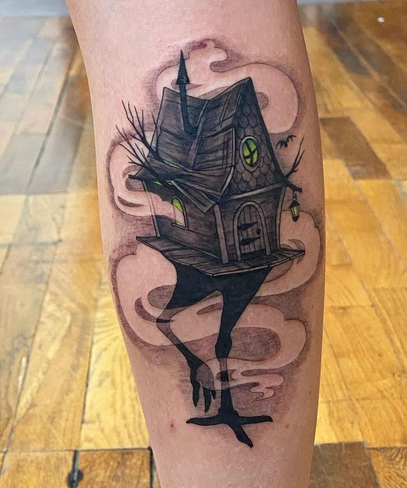 30 Unique Baba Yaga House Tattoos You Can Copy