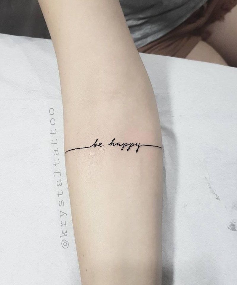 30 Pretty Be Happy Tattoos to Inspire You