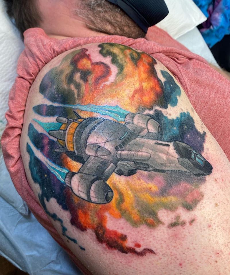 30 Gorgeous Spaceship Tattoos Make You Attractive