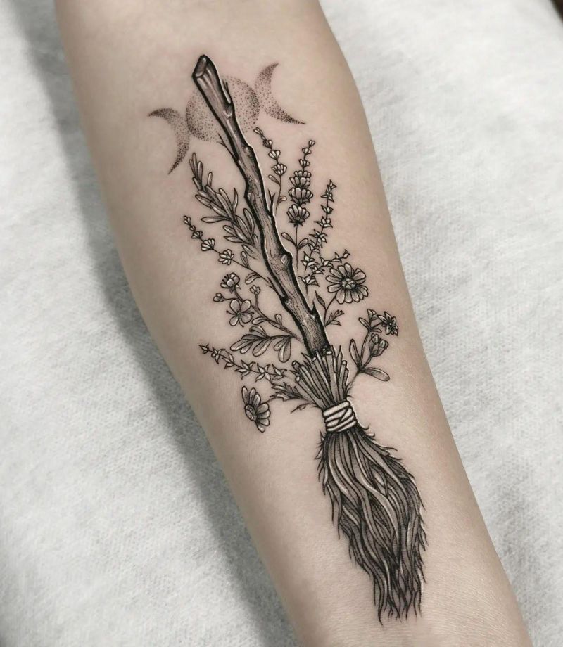 30 Awesome Broom Tattoos You Can Copy