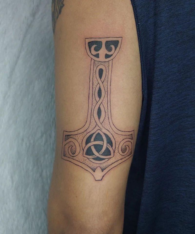 30 Awesome Mjolnir Tattoos You Can Copy