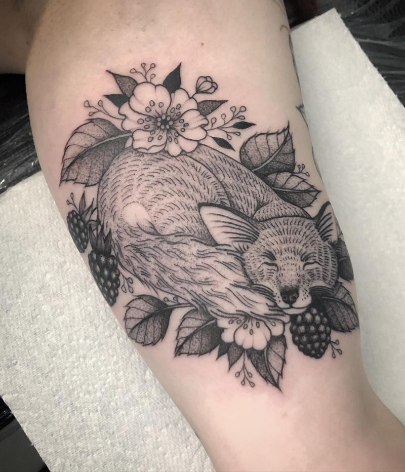 30 Great Sleeping Fox Tattoos For Your Inspiration