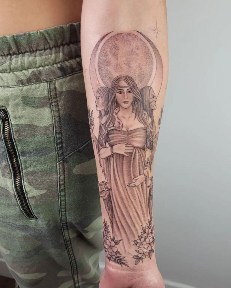 30 Awesome Triple Goddess Tattoos to Inspire You