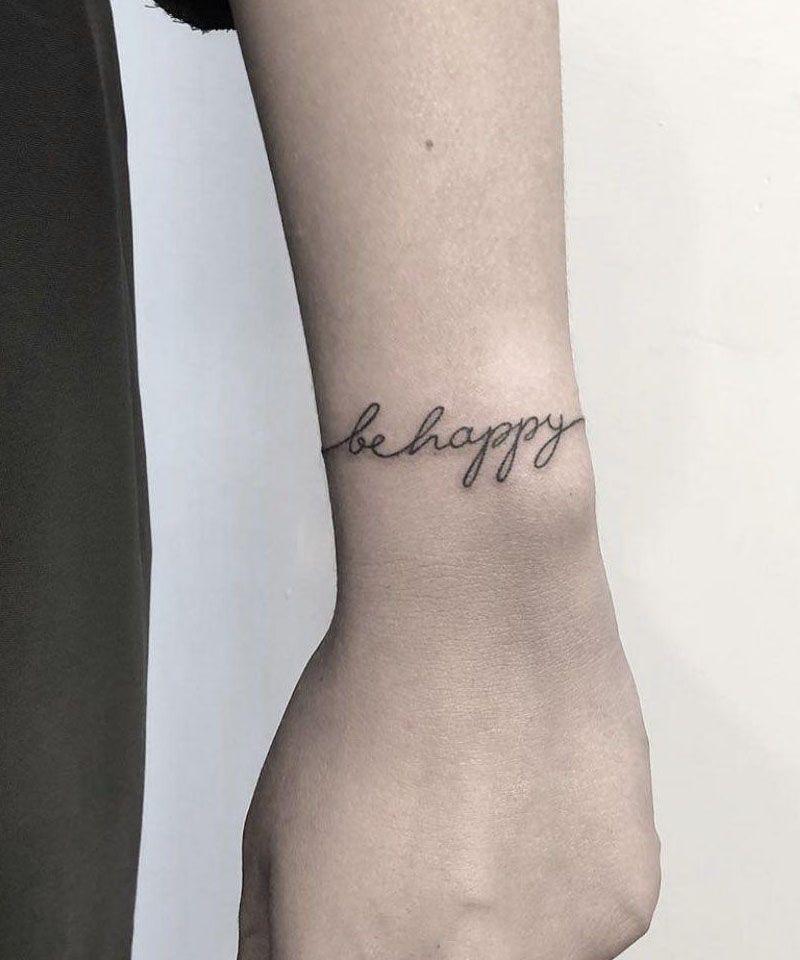 30 Pretty Be Happy Tattoos to Inspire You