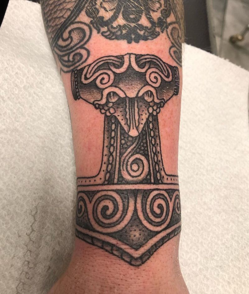 30 Awesome Mjolnir Tattoos You Can Copy