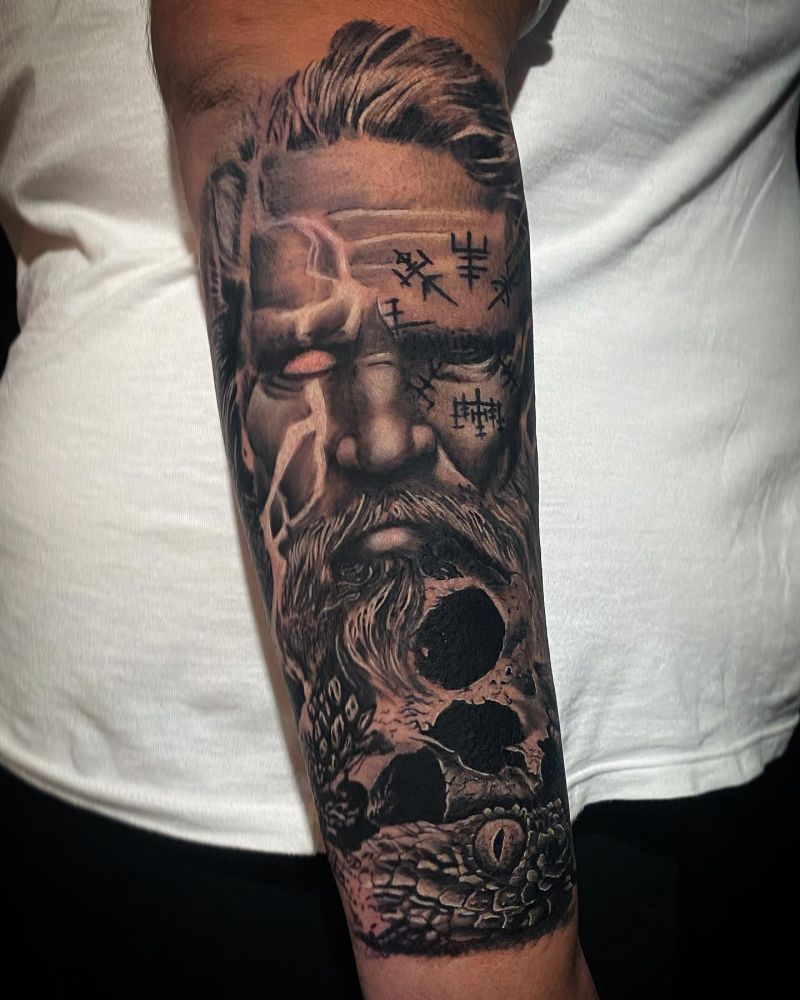 30 Awesome Odin Tattoos You Must Love