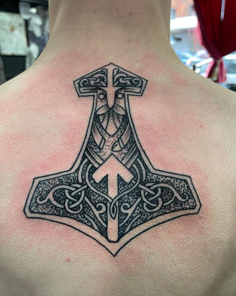 30 Awesome Mjolnir Tattoos You Can Copy