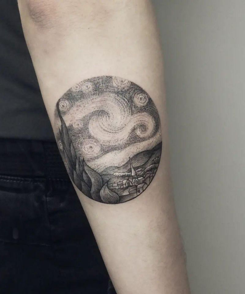 30 Awesome Starry Night Tattoos to Inspire You