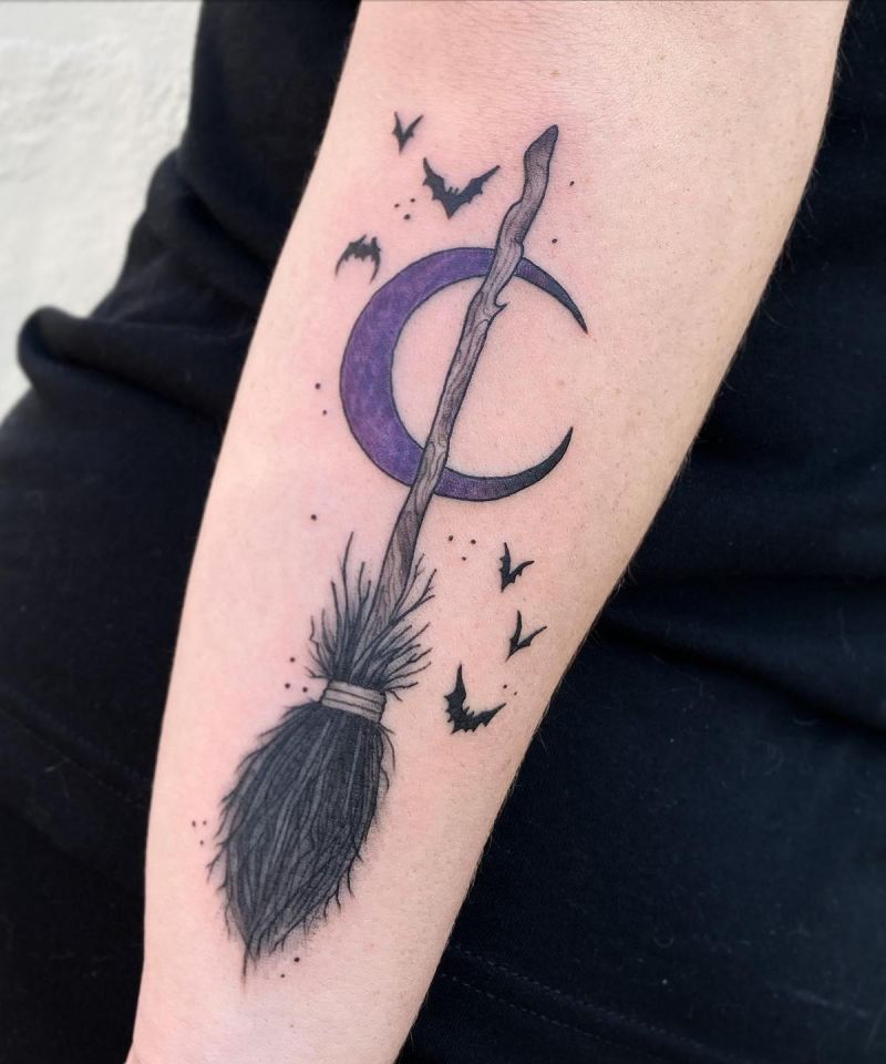 30 Awesome Broom Tattoos You Can Copy