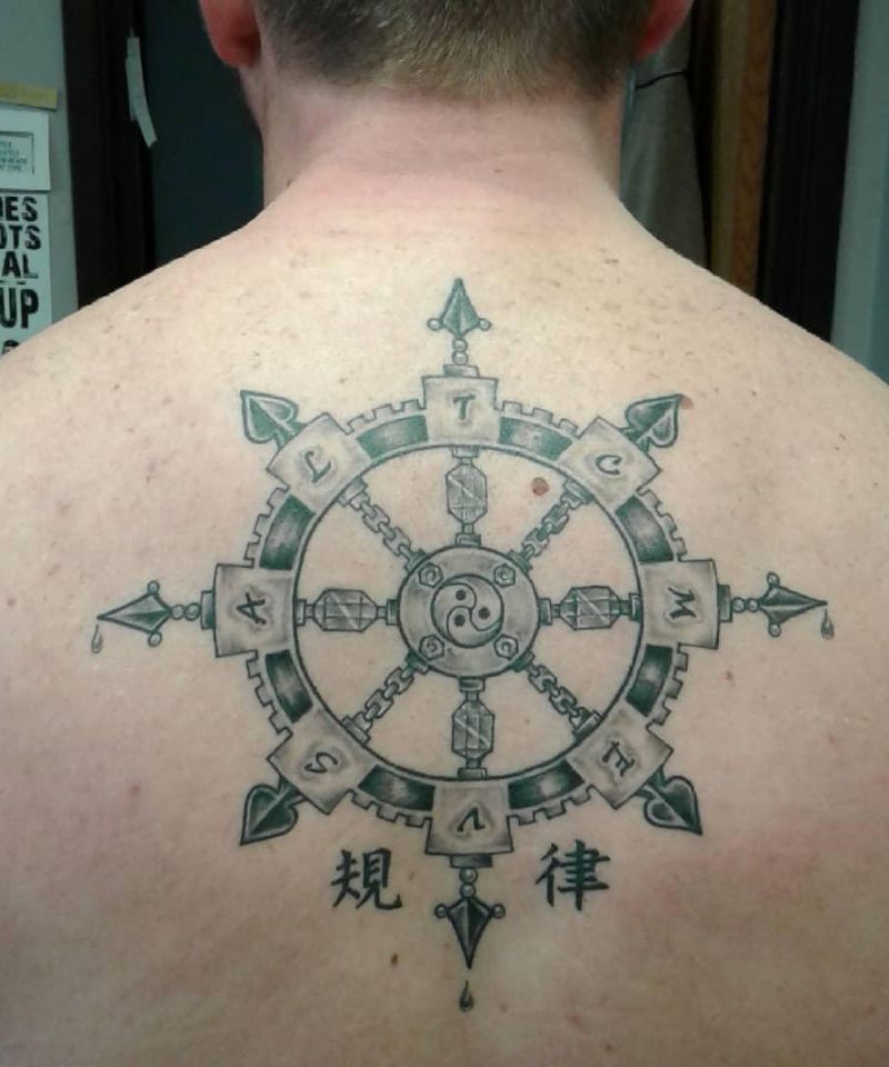 30 Awesome Dharma Wheel Tattoos to Inspire You