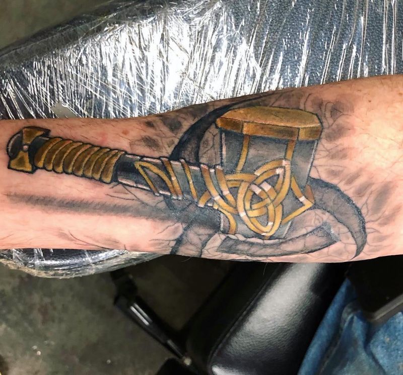 30 Awesome Mjolnir Tattoos You Can Copy