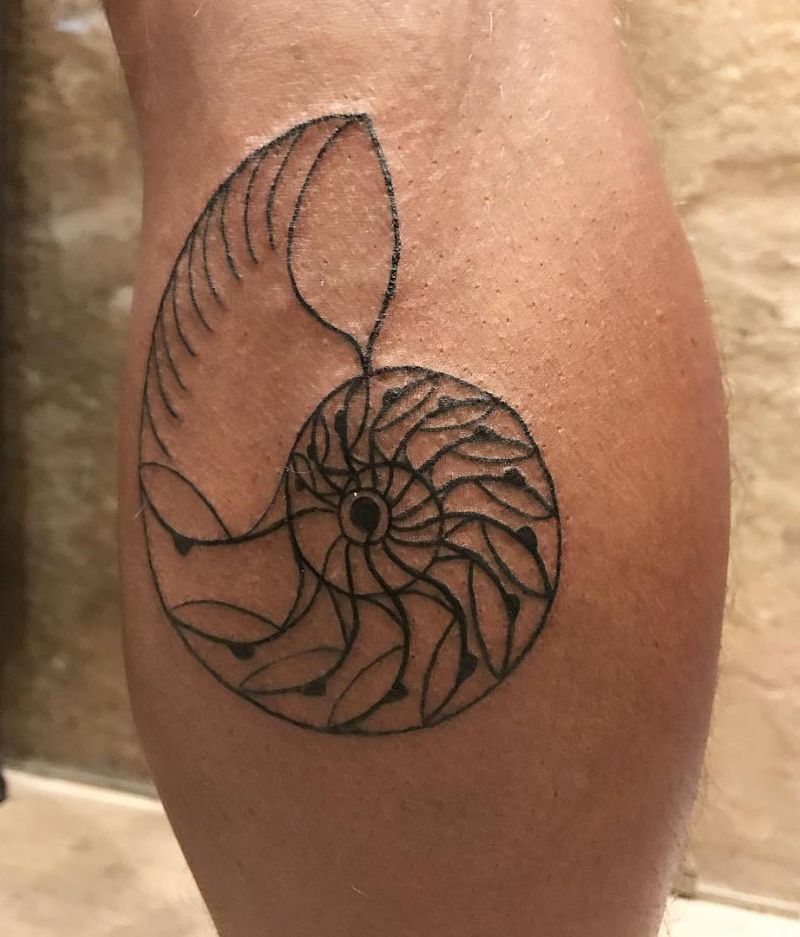 30 Awesome Nautilus Shell Tattoos You Can Copy