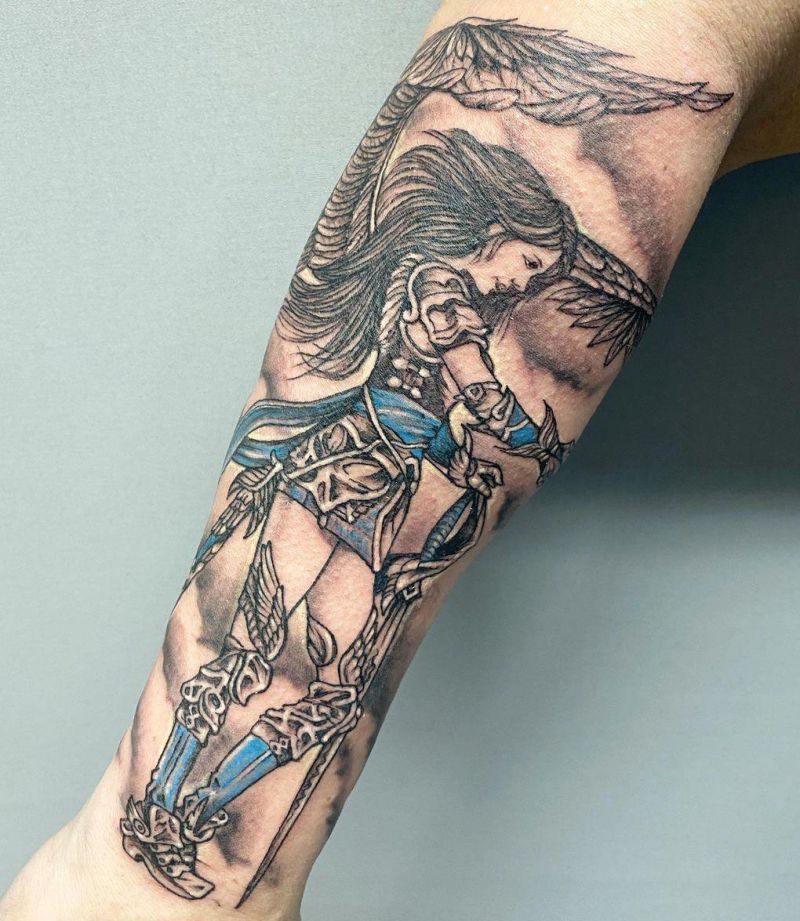 30 Awesome Warrior Angel Tattoos You Can Copy