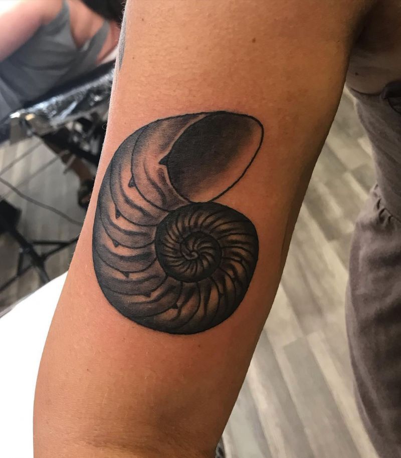 30 Awesome Nautilus Shell Tattoos You Can Copy