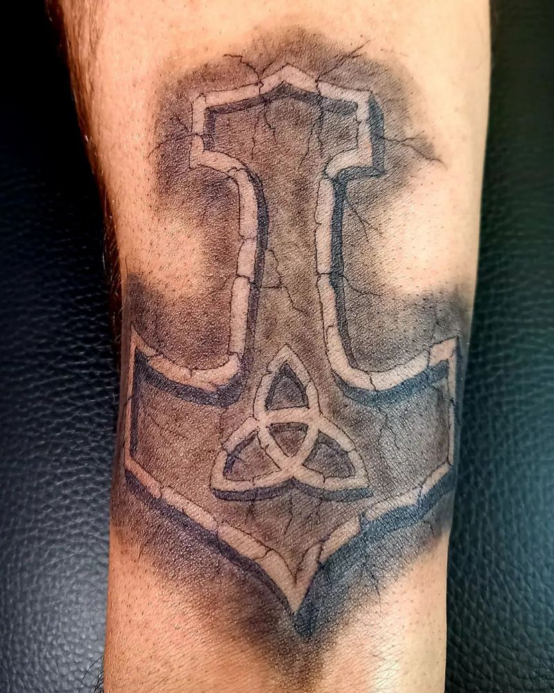 30 Awesome Mjolnir Tattoos You Can Copy