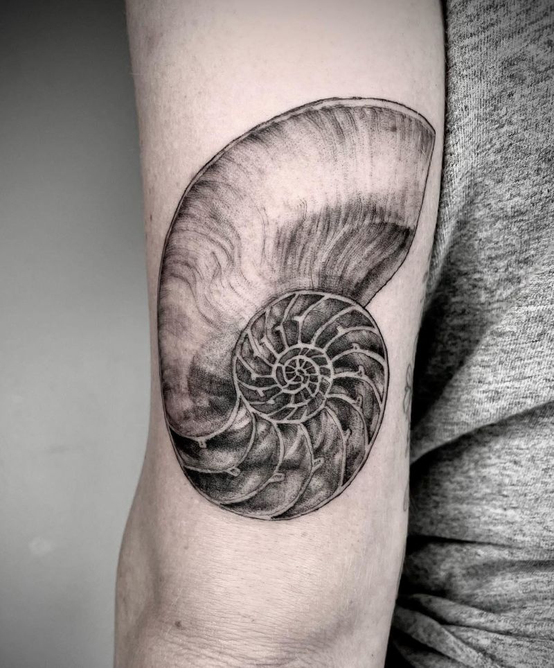 30 Awesome Nautilus Shell Tattoos You Can Copy