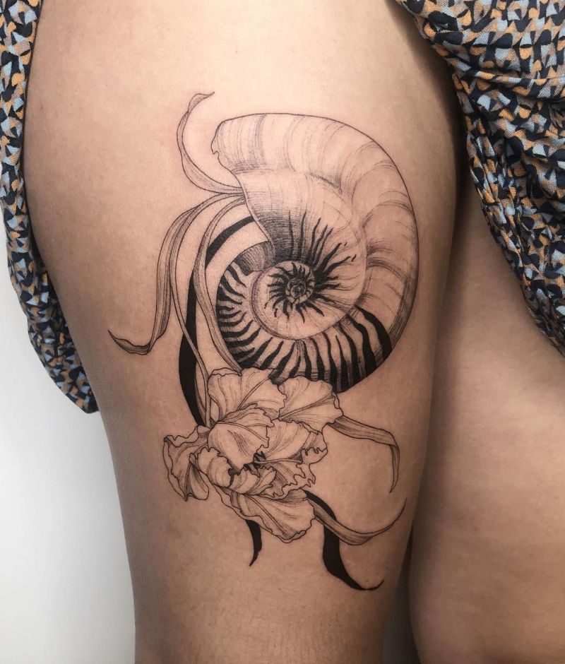 30 Awesome Nautilus Shell Tattoos You Can Copy