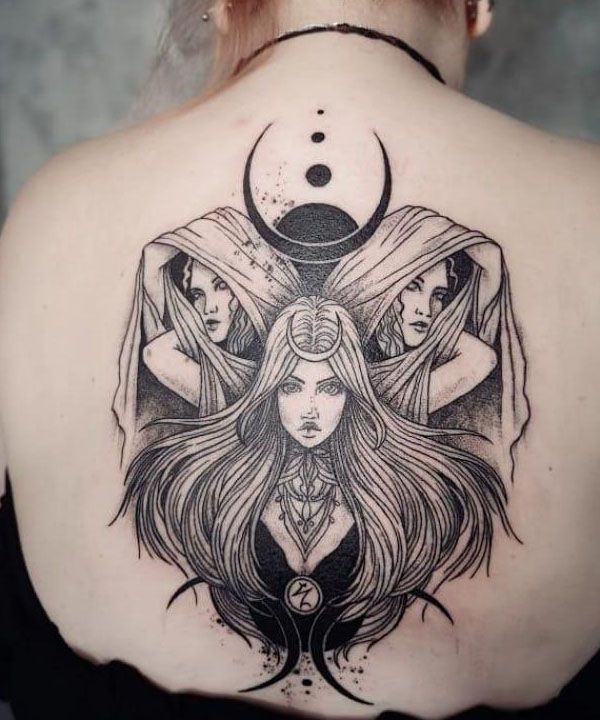 30 Awesome Triple Goddess Tattoos to Inspire You