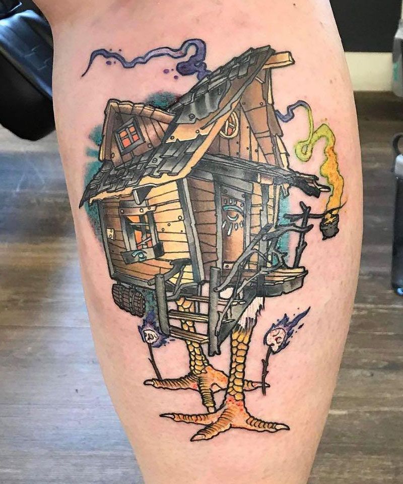 30 Unique Baba Yaga House Tattoos You Can Copy