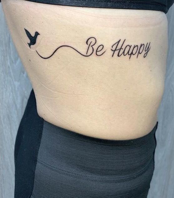 30 Pretty Be Happy Tattoos to Inspire You